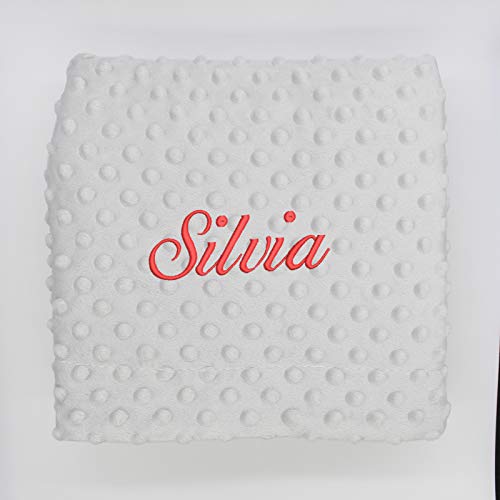 Manta bebe personalizada con nombre bordado - Mantita Topitos tacto terciopelo 80x110 cm (Gris) Manta bebe personalizada con nombre bordado - Mantita Topitos tacto terciopelo 80x110 cm (Gris)