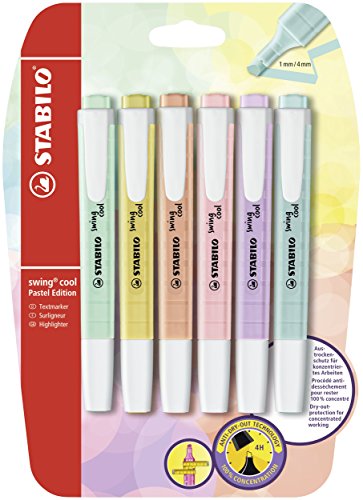 Marcador pastel STABILO swing cool - Pack con 6 colores
