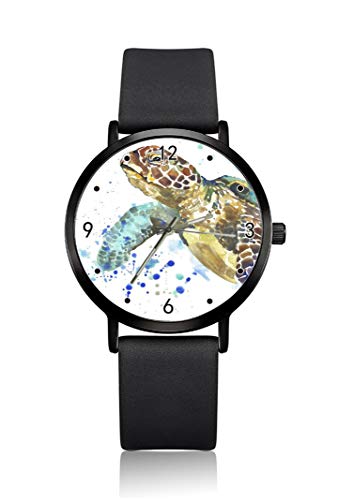 Marine Animal Hobbies - Reloj de Pulsera para Hombre, Ultra Delgado, Esfera Minimalista, Correa de Esfera analógica, Movimiento de Cuarzo japonés