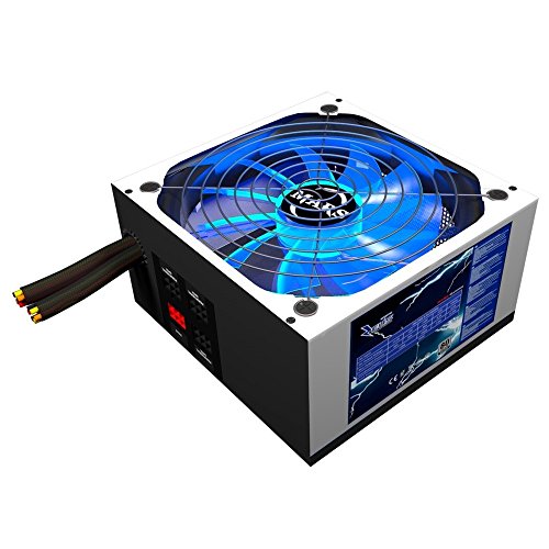 Mars Gaming MPZE750 - Fuente de alimentación gaming para PC (750 W, 80 plus silver, PFC activo, modular, 10 sistemas de protección, iluminación LED, ventilador 14 cm), color blanco