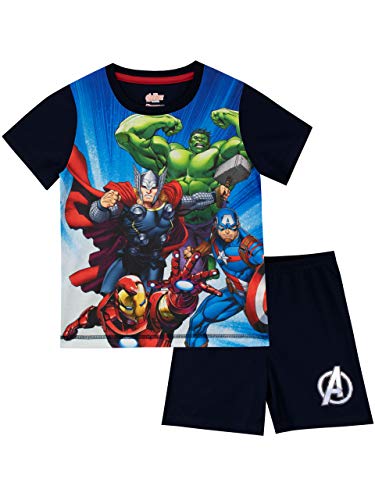 Marvel Avengers Pijamas de Manga Corta para niños Vengadores Azul 8-9 Años