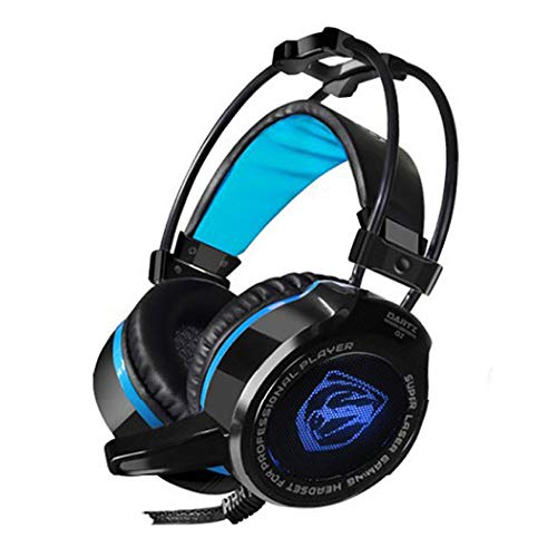 Marxways G2 - Auriculares para videojuegos con cable USB y sonido envolvente 7.1, micrófono con cancelación de ruido y luz RGB (controlador de 50 mm, compatible con Mac, Desktop y portátiles)