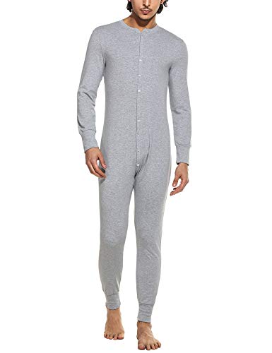 MAXMODA - Ropa interior térmica de otoño-invierno para hombre, ligera y transpirable, tallas S-XXL gris S MAXMODA - Ropa interior térmica de otoño-invierno para hombre, ligera y transpirable, tallas S-XXL gris S