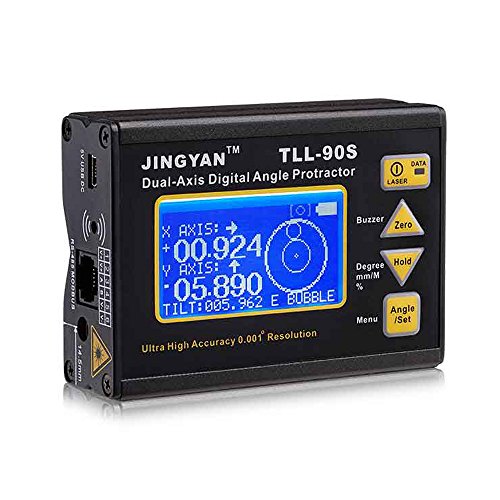 Medidor de ángulo TLL-90S, transportador de ángulo inclinómetro de nivel digital profesional de doble eje 0.005 con pantalla LCD 100-240V 50-60Hz