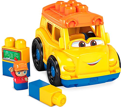 Mega Bloks Autobús escolar, juguete de construcción para niños + 1 año (Mattel GCX10)