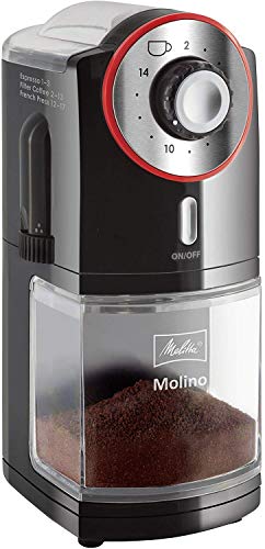 Melitta 1019-01 molinillos de cafe, 100 W, 0.2 kg, Negro/Rojo