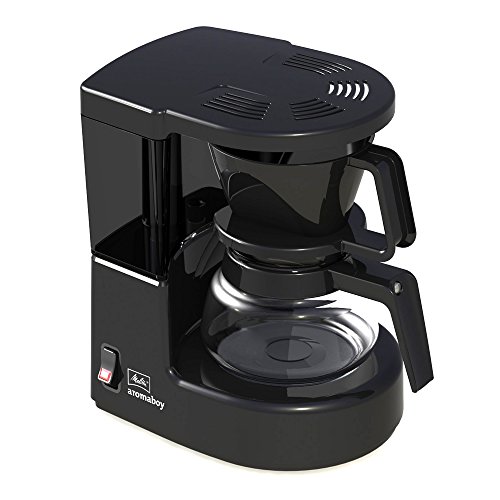 Melitta Cafetera de filtro con jarra de vidrio, Para 2 tazas de café, Aromaboy, Negro, 1015-02