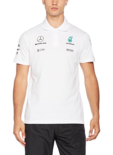 Mercedes AMG Petronas Polo MAMGP para Hombre (2017), Negro, Hombre, Color Weiß, tamaño Medium