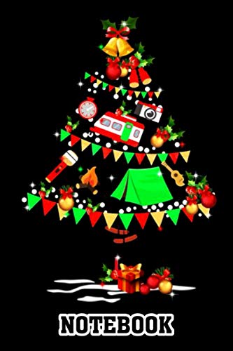 Merry Christmas Camping X-Mas Tree Notebook: (110 Pages, Lined, 6 x 9)