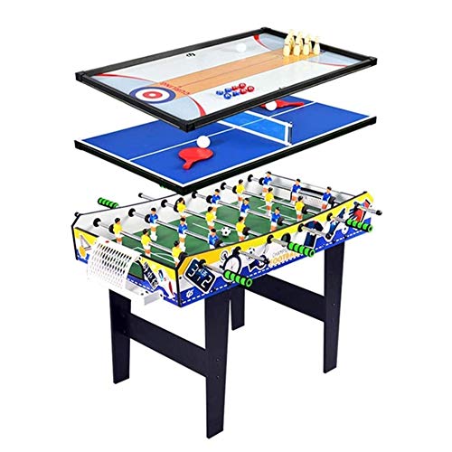 Mesa Multijuegos Billar Combo 4 en 1 Multi Juego Mesa mesa Mesa Mini Ball Steady Pool Table, Mesa de Shuffleboard, Mesa de Foosball de Fútbol, ​​Mesa de Penis de Mesa Play para niños Deportes Regalo d