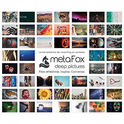 metaFox Deep Pictures (Español) - ORIGINAL Postales especiales de 52 imágenes intensivas y preguntas poderosas. Para rendimiento o terapia. Trabajar con emociones para la tutoría y supervisión.