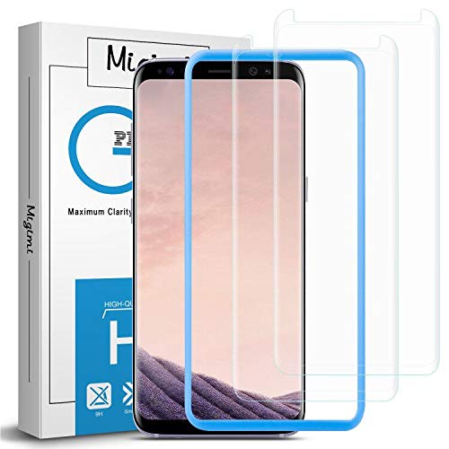 Migimi Protector Pantalla Samsung Galaxy S8, [2-Pack] Vidrio Templado 9H Dureza Anti-Huellas Dactilares, Alta Sensibilidad, Cristal Screen Protector para Galaxy S8 [Garantía de por Vida] (Transparent)