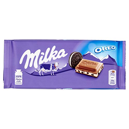 Milka Oreo - Tierno Chocolate con Leche de los Alpes y Galletas Oreo - Tableta de 100 g Milka Oreo - Tierno Chocolate con Leche de los Alpes y Galletas Oreo - Tableta de 100 g
