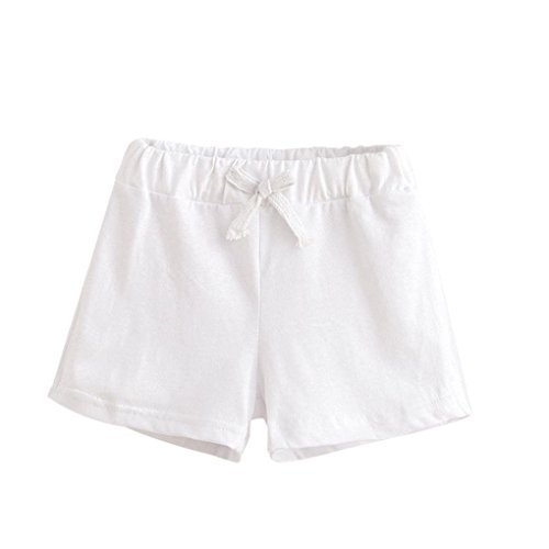Minetom Verano Casual Niños y Niñas Pantalones Deportivos Multicolor Chicos Ropa de Moda Bebé Shorts Cortos Playa Blanco 130