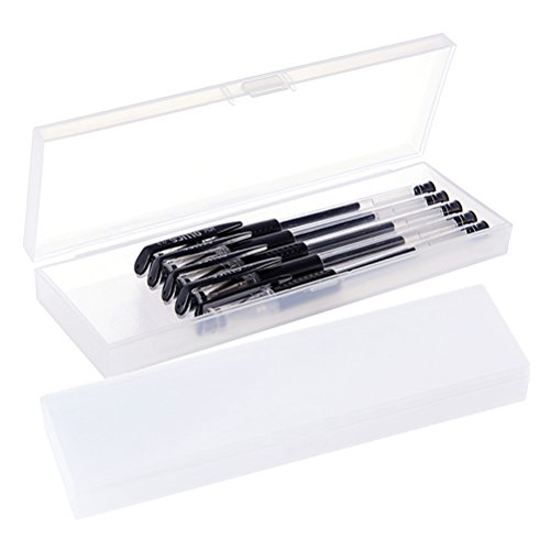 Mini Estuche portalápices de plástico transparente estuche caja de lápices para Papelería 2 Pack/set 18 x 5 x 2CM 1