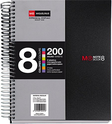Miquel Rius 42007, Cuaderno con Tapa de Polipropileno, A5, 200 Hojas, Negro Miquel Rius 42007, Cuaderno con Tapa de Polipropileno, A5, 200 Hojas, Negro