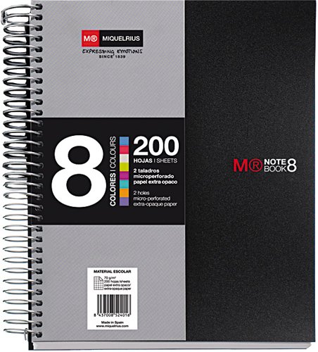 Miquel Rius 42007, Cuaderno con Tapa de Polipropileno, A5, 200 Hojas, Negro