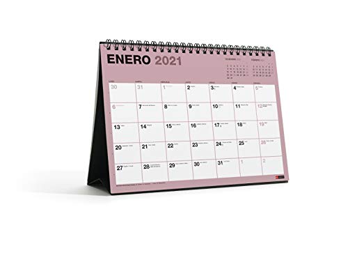 MIQUELRIUS - Calendario de Sobremesa 2021 Chromat - Español, A5 210 x 148,5 mm con espacio para escribir y apuntar, Un color por mes