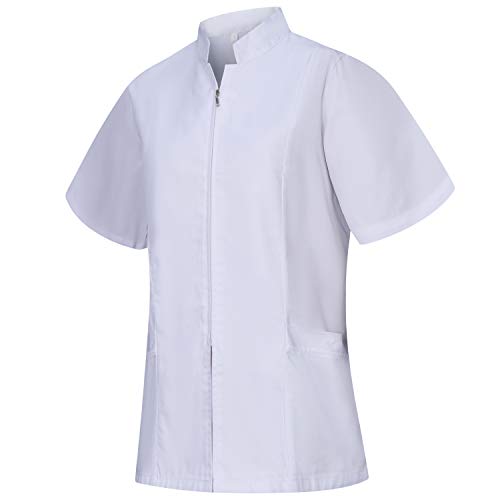 MISEMIYA - Casaca Mujer Cierre Cremallera Manga Corta Uniforme Doctora Uniforme Laboral Veterinaria SANITAWRIOS Farmacia LABORATOR- Ref.829 - L, Blanco MISEMIYA - Casaca Mujer Cierre Cremallera Manga Corta Uniforme Doctora Uniforme Laboral Veterinaria SANITAWRIOS Farmacia LABORATOR- Ref.829 - L, Blanco