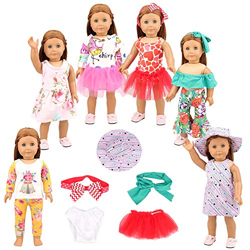 Miunana Ropas Vestidos para 16-18 Pulgadas Muñeca 42-46 cm American Girl Dolls (6 Vestidos)