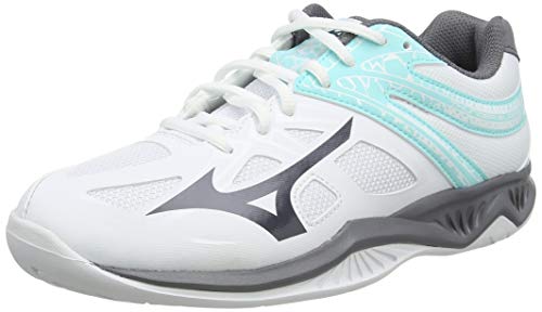 Mizuno Thunder Blade 2, Zapatos de Voleibol Mujer, Blanco (Wht/Dshadow/Aruba Blue 85), 41 EU