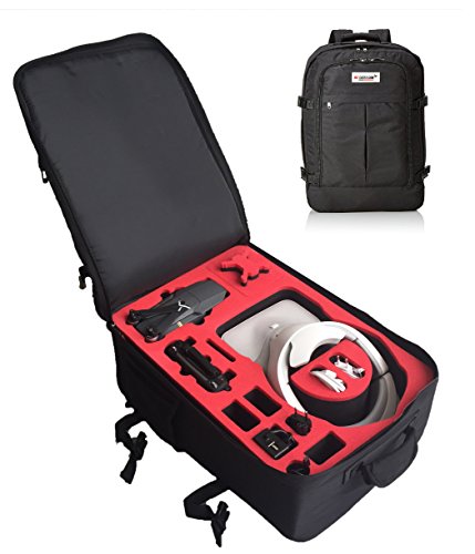 Mochila de Transporte para los dji Goggles (montados) y dji Mavic con Espacio para 4 baterías y Accesorios Hecho de MC-CASES - Made in Germany