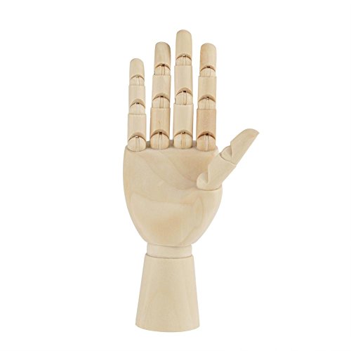Modelo de mano de madera flexible para principiantes, profesionales y artistas (7 pulgadas de mano derecha).