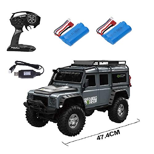 MODELTRONIC Coche Crawler Land Rover Defender D90 SUV Escala 1/10 2.4G tracción 4x4 RTR Color Plata con BATERÍA Extra MODELTRONIC Coche Crawler Land Rover Defender D90 SUV Escala 1/10 2.4G tracción 4x4 RTR Color Plata con BATERÍA Extra