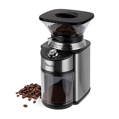 Molinillo de Café de Placas Cónicas, Molinillo de Placas Ajustable de Acero Inoxidable con 19 Ajustes Precisos de Molido, Molinillo Eléctrico de Café para Cafeteras Estándar, Prensa Francesas Molinillo de Café de Placas Cónicas, Molinillo de Placas Ajustable de Acero Inoxidable con 19 Ajustes Precisos de Molido, Molinillo Eléctrico de Café para Cafeteras Estándar, Prensa Francesas