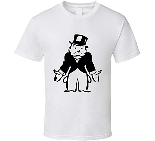 Monopoly Hombre Vacías Bolsillos Clásicos Divertidos Camiseta Gráfica Juego Camiseta Blanca