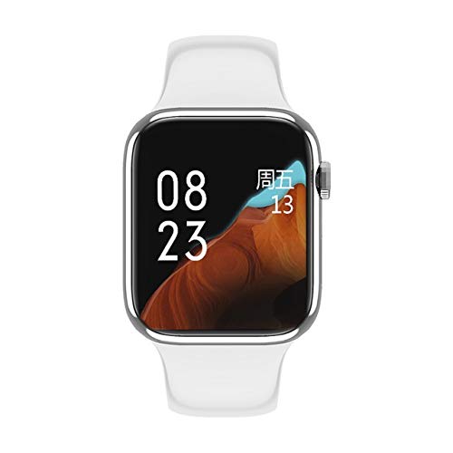 MPWPQ Temperatura Inteligente del Reloj de Llamada Bluetooth ECG Monitor del Ritmo cardíaco Mujeres/Hombres SmartWatch for Apple iOS Android PK Iwo 8 9 10 W34 (Color : W98 White)