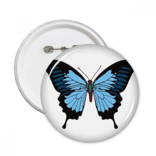 Muestra de mariposa en color azul oscuro redondo pins Badge botón ropa decoración regalo 5pcs