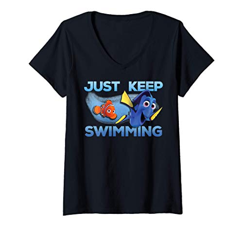 Mujer Disney Pixar Finding Dory Just Swimming With Nemo Camiseta Cuello V