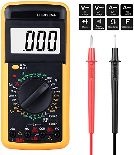 Multimetro Digital Profesional,Voltímetro Amperímetro Ohmímetro Probador Voltaje Multicomprobador AC/DC con Retroiluminación LCD para Laboratorio, Las Fábricas Multimetro Digital Profesional,Voltímetro Amperímetro Ohmímetro Probador Voltaje Multicomprobador AC/DC con Retroiluminación LCD para Laboratorio, Las Fábricas