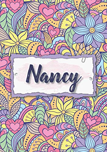 Nancy: Cuaderno A5 | Nombre personalizado Nancy | Regalo de cumpleaños para la esposa, mamá, hermana, hija | Diseño : floral | 120 páginas rayadas, formato A5 (14.8 x 21 cm)