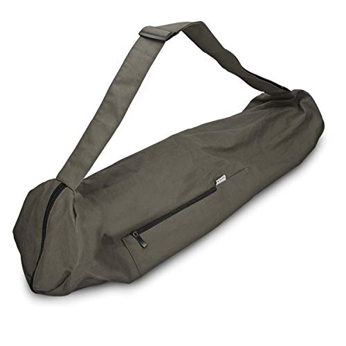 Navaris Bolsa XXL para Esterilla de Yoga de algodón - Bolso Grande para Alfombrilla de Yoga con Cierre y Correa - Funda Grande 72 x 29 CM - Marrón