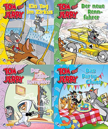 Nelson Mini-Bücher: 4er Tom und Jerry 1-4: Lustige Kurzgeschichten im Mitnahmeformat (ab 3 Jahren)