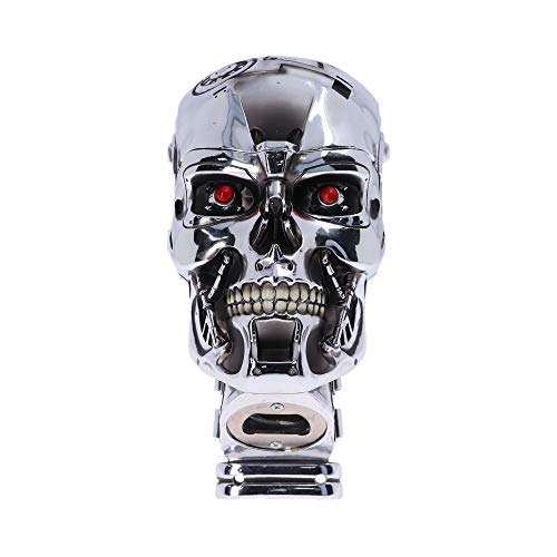 Nemesis Now T-800 Terminator 2 Judgement Day T2 Head abrebotellas, polirresina, plata, talla única