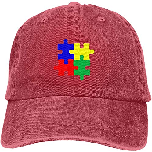 newbilly Unisex Ajustable impresión 3D Sombrero de béisbol Vaquero Sombrero de Camionero Sombrero Casual Autism Awareness Colorful Puzzle Piece
