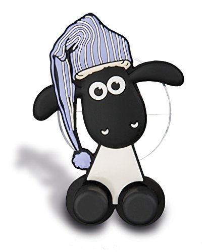 Nici 41483 Shaun The Sheep Toothbrush Holder with Suction Cup 5 x 7 x 2.5 cm Colour: White/Black/Blue
