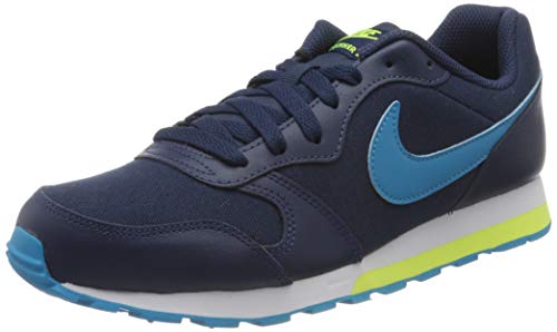 Nike MD Runner 2 (GS), Running Shoe, Midnight Navy/Laser Blue/Lemon Venom/White, 39 EU