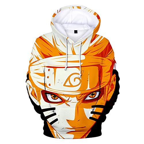 NOBRAND Hombre Mujer 3D Naruto Anime Series Sasuke Kakashi Anime Sudaderas con Capucha Disfraz Pareja Divertida Jersey Niños Niñas Tops con 2 Bolsillos (120(110-120CM),HY-1)