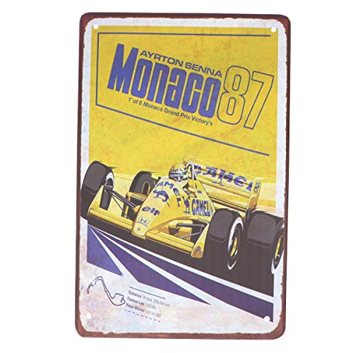 Non Branded 1 Unid Ayrton Senna 1987 Mónaco Decoración de Láminas de Metal F1 Cafetería Pieza de Metal Pintura Fórmula Racing Cafe Placa de Hierro Pub Placa de Metal Artística Non Branded 1 Unid Ayrton Senna 1987 Mónaco Decoración de Láminas de Metal F1 Cafetería Pieza de Metal Pintura Fórmula Racing Cafe Placa de Hierro Pub Placa de Metal Artística