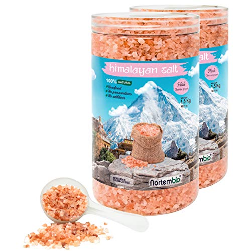 Nortembio Sal Rosa del Himalaya 2x1,5 Kg. Gruesa (2-5 mm). 100% Natural. Sin Refinar. Sin Conservantes. Extraída a Mano (aromaterapia y baño) Nortembio Sal Rosa del Himalaya 2x1,5 Kg. Gruesa (2-5 mm). 100% Natural. Sin Refinar. Sin Conservantes. Extraída a Mano (aromaterapia y baño)