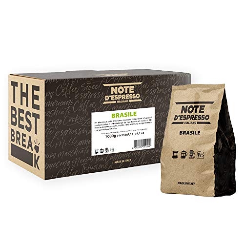 Note D'Espresso - Café de origen molido de Brasil, 250 g (caja con 4 paquetes blandos)