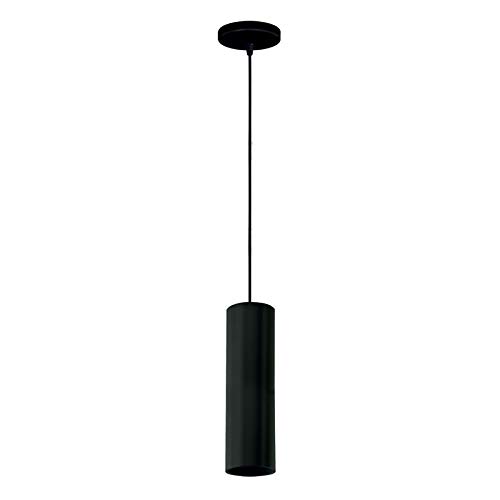 NOVA Line Lámpara colgante de techo moderna Pendel cilindro de aluminio para bombillas GU10 (negro)