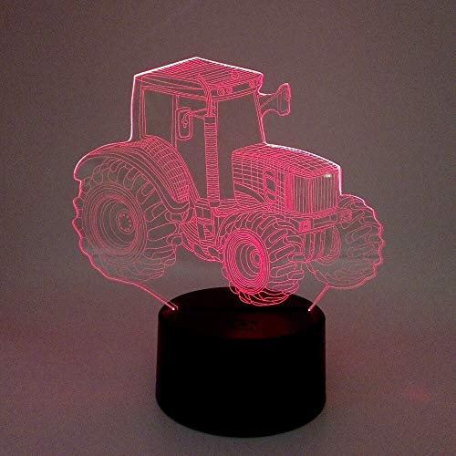 Nuevo Tractor 3d Nightlight Remote Touch Colorido regalo Led Night Light NoveltyLed 3d Light Fixtures