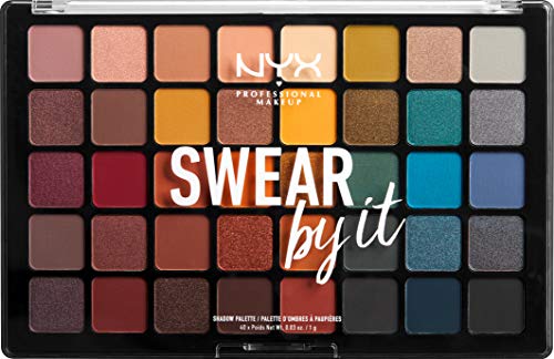 NYX Professional Makeup Paleta de sombra de ojos Swear By It Eye Shadow Palette, Tonos fríos y cálidos, Acabado mate, satinado y metalizado, 40 Colores NYX Professional Makeup Paleta de sombra de ojos Swear By It Eye Shadow Palette, Tonos fríos y cálidos, Acabado mate, satinado y metalizado, 40 Colores
