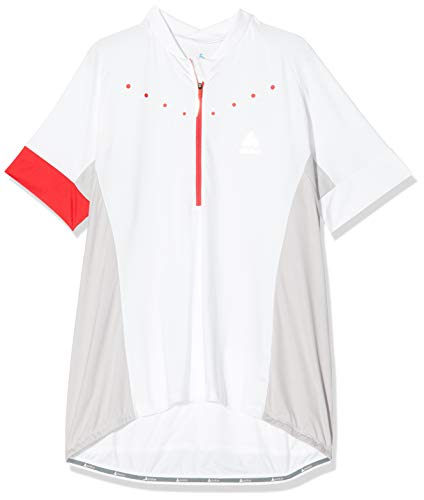 Odlo Stand-Up Collar S/S 1/2 Zip Gavia 4 Camiseta, Blanco White 410891 10000, XXL/XX-lejos para Mujer