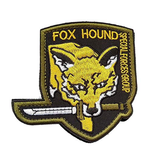 Ohrong Fox Hound Parche táctico bordado de metal sólido MGS Special Force Group Emblema Insignia Insignia Airsoft Paintball con gancho y bucle